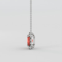 1.07 Ct. Padparadscha Sapphire Necklace, 14K White Gold 3