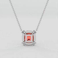 1.07 Ct. Padparadscha Sapphire Necklace, 14K White Gold 4