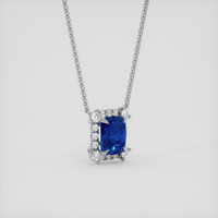 4.02 Ct. Blue Sapphire Necklace, 14K White Gold 2