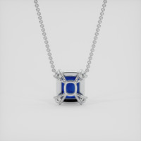 4.02 Ct. Blue Sapphire Necklace, 14K White Gold 4