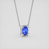 2.94 Ct. Blue Sapphire Necklace, 14K White Gold 2