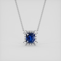 4.02 Ct. Blue Sapphire Necklace, 18K White Gold 1