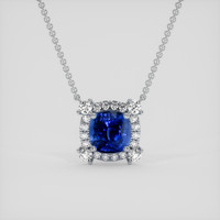 3.67 Ct. Blue Sapphire Necklace, 18K White Gold 1