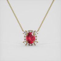 1.24 Ct. Red Spinel Necklace, 14K Yellow Gold 1