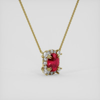 1.24 Ct. Red Spinel Necklace, 14K Yellow Gold 2