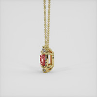 1.22 Ct. Padparadscha Sapphire Necklace, 14K Yellow Gold 3