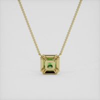 1.18 Ct. Green Sapphire Necklace, 14K Yellow Gold 4