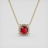 1.17 Ct. Red Spinel Necklace, 18K Yellow Gold 1