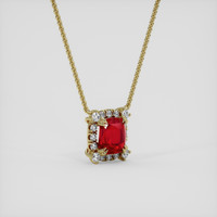 1.17 Ct. Red Spinel Necklace, 18K Yellow Gold 2