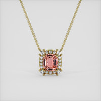 1.22 Ct. Padparadscha Sapphire Necklace, 18K Yellow Gold 1