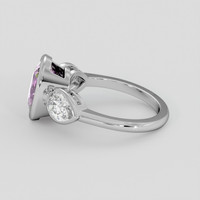 3.50 Ct. Purplish Pink Sapphire Ring, Platinum 950 4