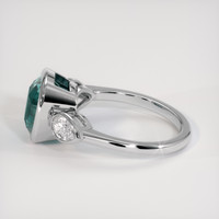 4.60 Ct. Bluish Green Sapphire Ring, Platinum 950 4