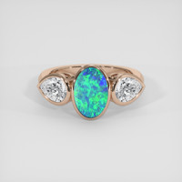 1.45 Ct. Multi Color Opal Ring, 14K Rose Gold 1