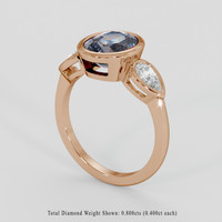3.93 Ct. Bi Color / Parti Sapphire Ring, 14K Rose Gold 2