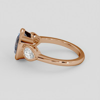 3.93 Ct. Bi Color / Parti Sapphire Ring, 14K Rose Gold 4