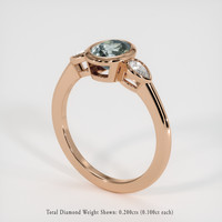 1.09 Ct. Bluish Green Sapphire Ring, 14K Rose Gold 2
