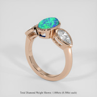 1.45 Ct. Multi Color Opal Ring, 18K Rose Gold 2