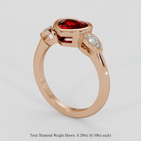 1.33 Ct. Ruby Ring, 18K Rose Gold 2