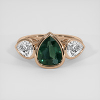1.99 Ct. Bluish Green Sapphire Ring, 18K Rose Gold 1