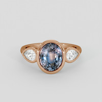 3.93 Ct. Bi Color / Parti Sapphire Ring, 18K Rose Gold 1