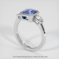2.06 Ct. Blue Sapphire Ring, 10K White Gold 2