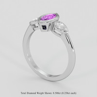 0.81 Ct. Purple Sapphire Ring, 10K White Gold 2
