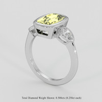 3.02 Ct. Yellow Sapphire Ring, 10K White Gold 2