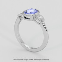 1.89 Ct. Blue Sapphire Ring, 10K White Gold 2