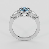3.14 Ct. Greenish Blue Sapphire Ring, 10K White Gold 3