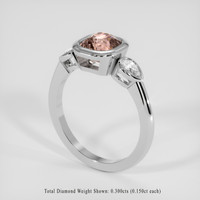 2.33 Ct. Padparadscha Sapphire Ring, 10K White Gold 2
