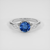 2.62 Ct. Blue Sapphire Ring, 14K White Gold 1
