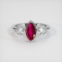 1.24 Ct. Ruby Ring, 14K White Gold 1