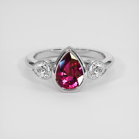 1.51 Ct. Purplish Red Ruby Ring, 14K White Gold 1