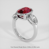 5.03 Ct. Ruby Ring, 14K White Gold 2