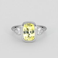 3.02 Ct. Yellow Sapphire Ring, 14K White Gold 1