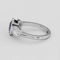3.14 Ct. Greenish Blue Sapphire Ring, 14K White Gold 4