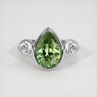 5.26 Ct. Green Sapphire Ring, 14K White Gold 1