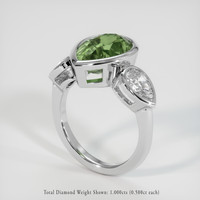 5.26 Ct. Green Sapphire Ring, 14K White Gold 2