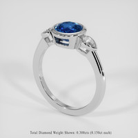 2.62 Ct. Blue Sapphire Ring, 18K White Gold 2
