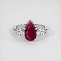 2.58 Ct. Ruby Ring, 18K White Gold 1