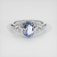 1.79 Ct. Bi Color Sapphire Ring, 18K White Gold 1
