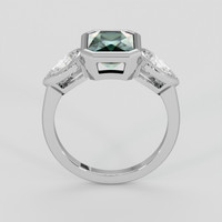 2.49 Ct. Bluish Green Sapphire Ring, 18K White Gold 3