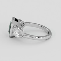 2.49 Ct. Bluish Green Sapphire Ring, 18K White Gold 4