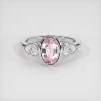 1.75 Ct. Pink Sapphire Ring, 18K White Gold 1