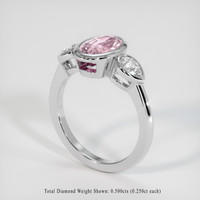 1.75 Ct. Pink Sapphire Ring, 18K White Gold 2