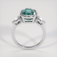 4.60 Ct. Bluish Green Sapphire Ring, 18K White Gold 3