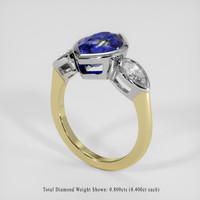 3.41 Ct. Bi Color Sapphire Ring, 18K White & Yellow 2