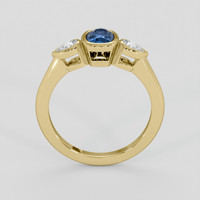 0.72 Ct. Greenish Blue Sapphire Ring, 10K Yellow Gold 3