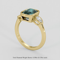 3.04 Ct. Greenish Blue Sapphire Ring, 10K Yellow Gold 2