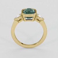 3.04 Ct. Greenish Blue Sapphire Ring, 10K Yellow Gold 3